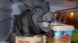 Vorschau: ein graues Kunststoff-Schweine