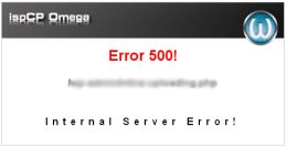 ispCP Omega - Error 500 - Internal Server Error